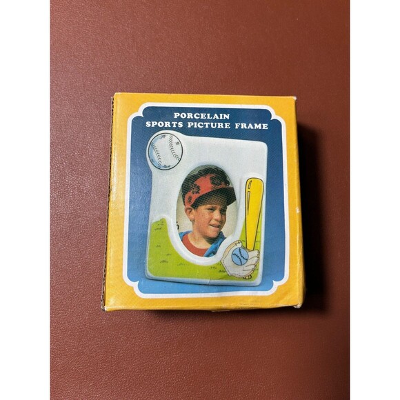 Vintage Porcelain Baseball Picture Frame - Baseball Bat, Ball, & Glove Design - Picture 1 of 4